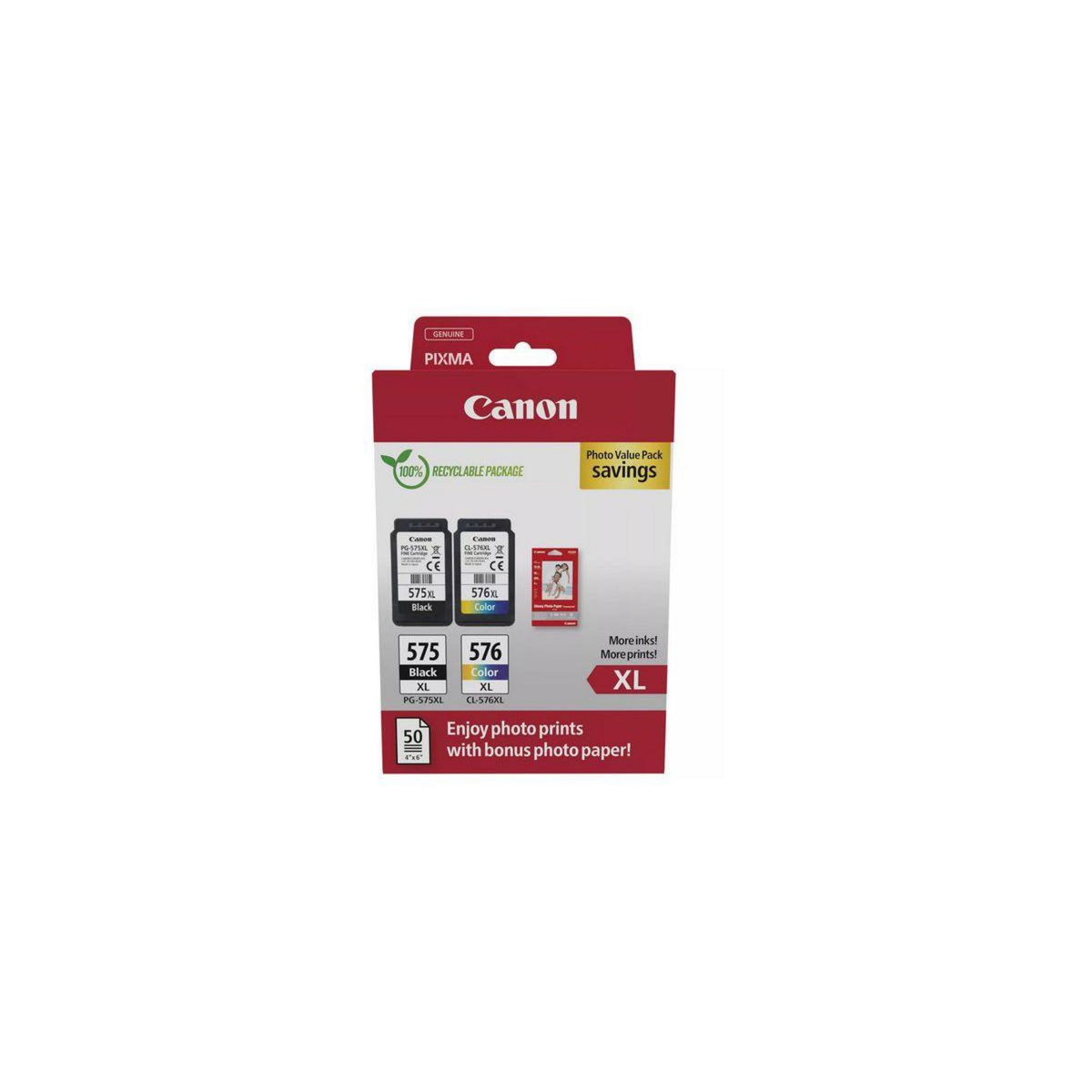 Canon Cartouche d'encre Pack de 2 Originales XL (PG-575 Noir + CL-576 Couleur) - 5889C005