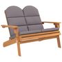 Voir la diapositive 2 : VIDAXL Banc de jardin Adirondack et coussins 126 cm bois massif acacia