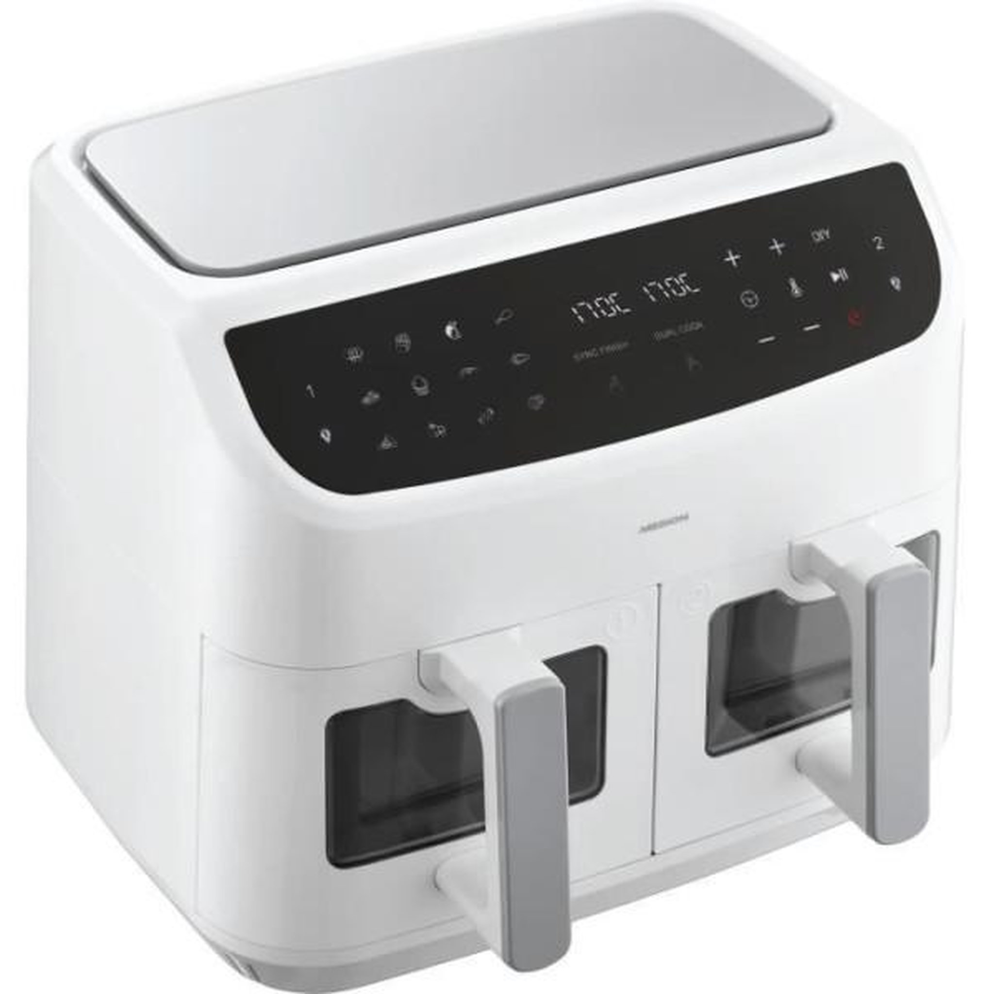 Voir la diapositive 2 : Medion Friteuse electrique  a air chaud - medion - p20 xxl twin - 2600 w - 2 paniers - 9 programmes - blanc