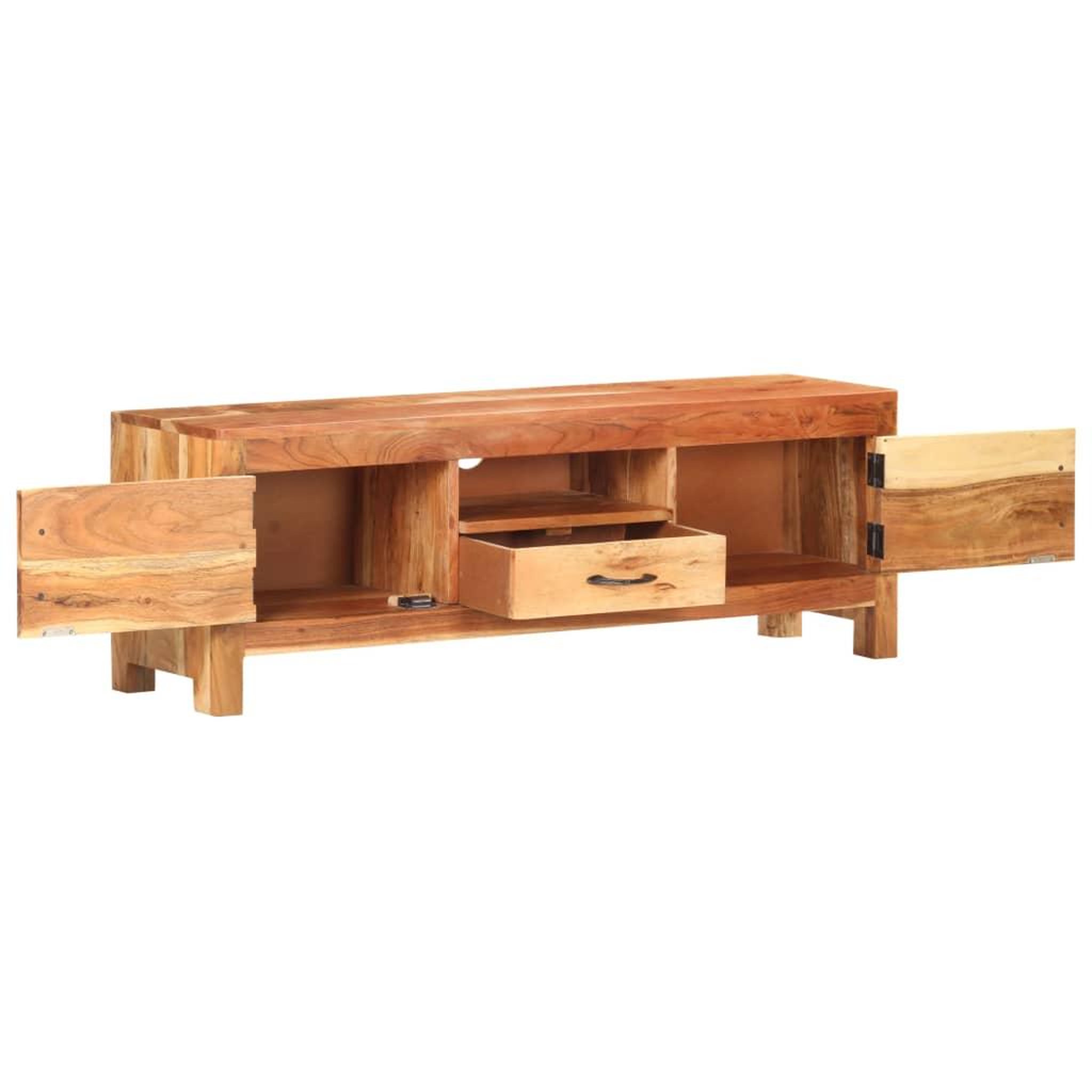 Voir la diapositive 2 : VIDAXL Meuble TV 116x30x40 cm Bois d'acacia massif