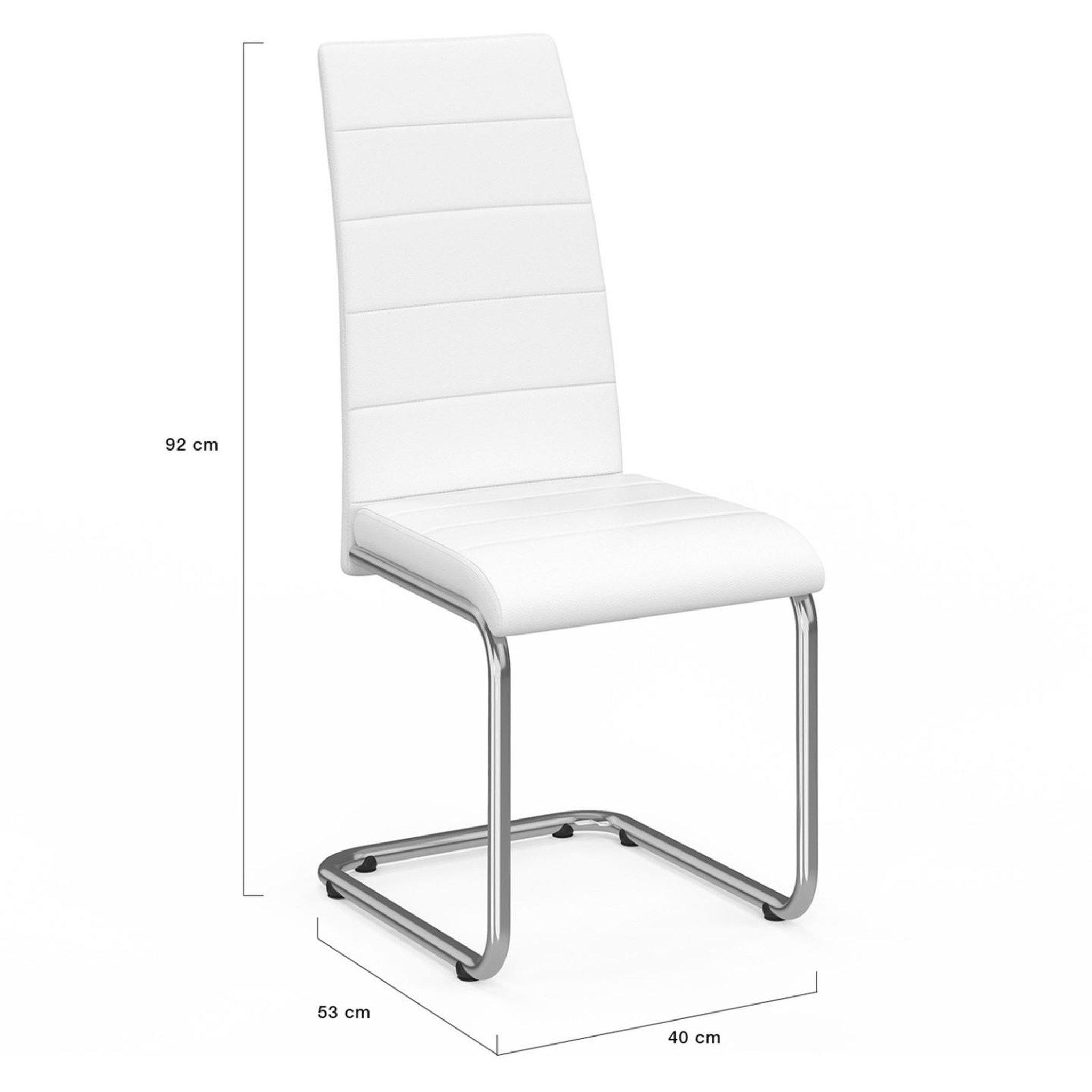 Voir la diapositive 5 : ID MARKET Lot de 6 chaises mia blanches pour salle à manger