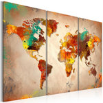 Paris Prix Tableau Imprimé 3 Panneaux  Painted World. Coloris disponibles : Multicolore