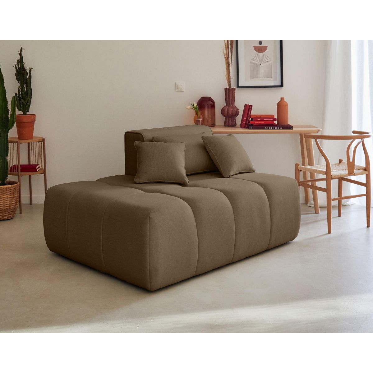 LISA DESIGN Caracas - canapé modulable d'angle droit - 4 places - en tissu