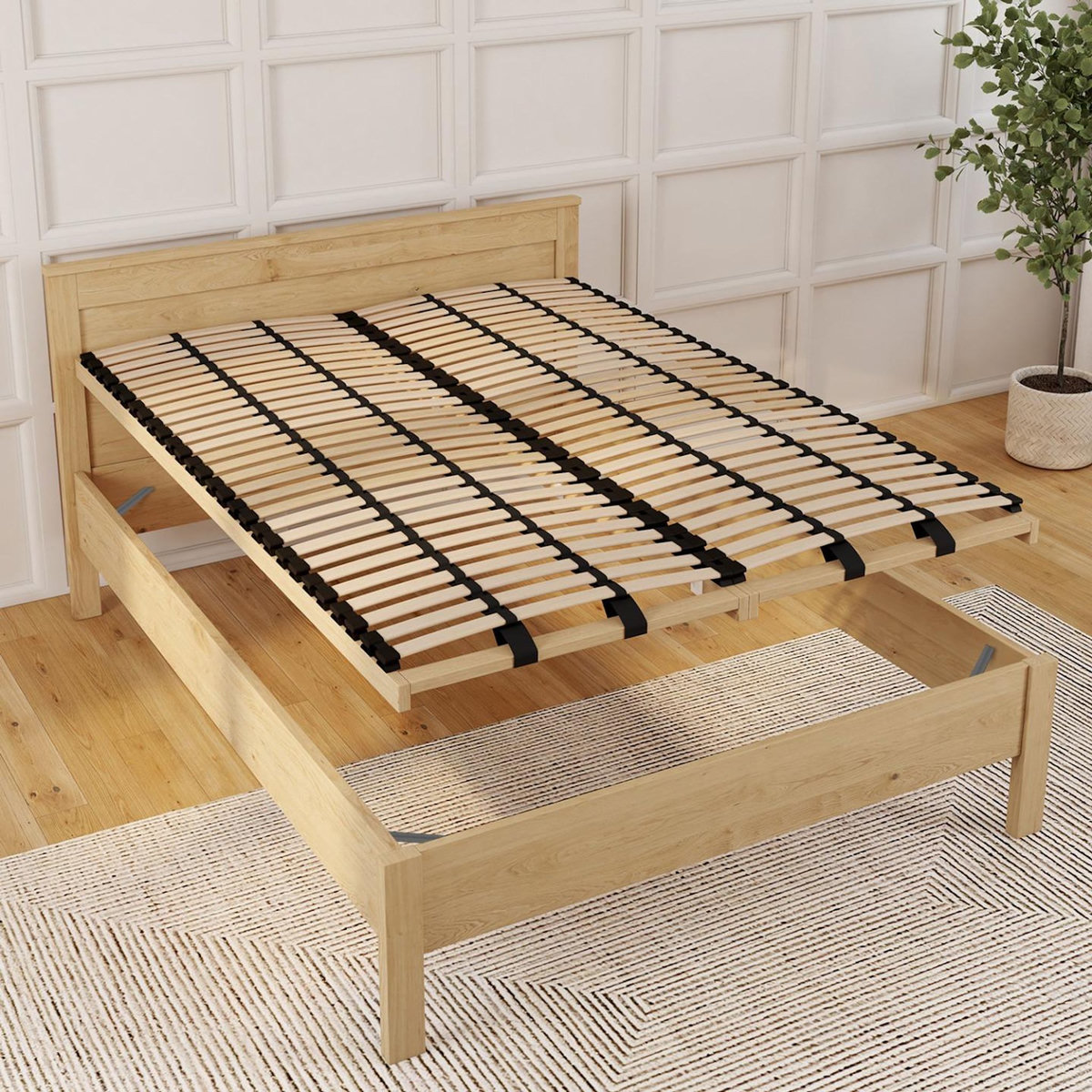 ID MARKET Sommier à lattes réglables - 5 zones de confort 140 x 190 cm