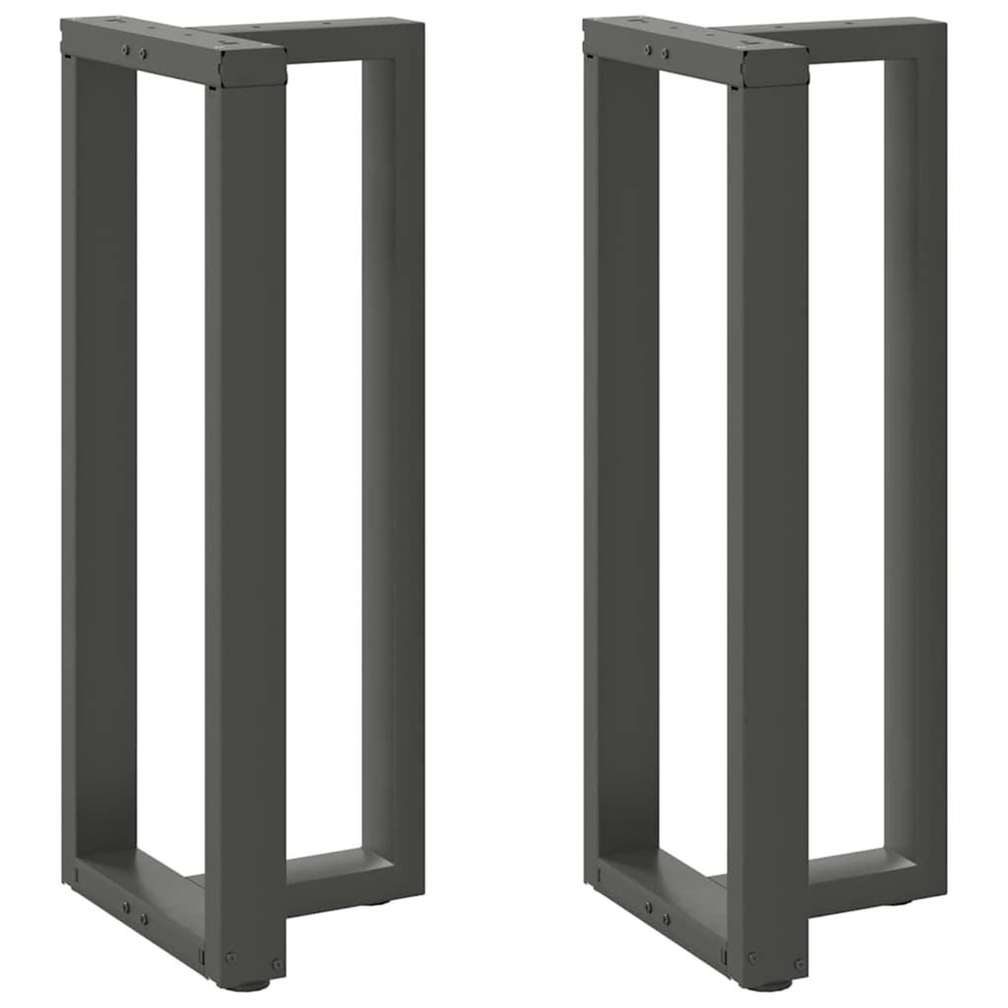 VIDAXL Pieds de table de bar forme de T 2 pcs anthracite acier