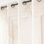 Voir la diapositive 2 : Paris Prix Rideau Voilage à Œillets Imprimé  Lotus  140x240cm Beige