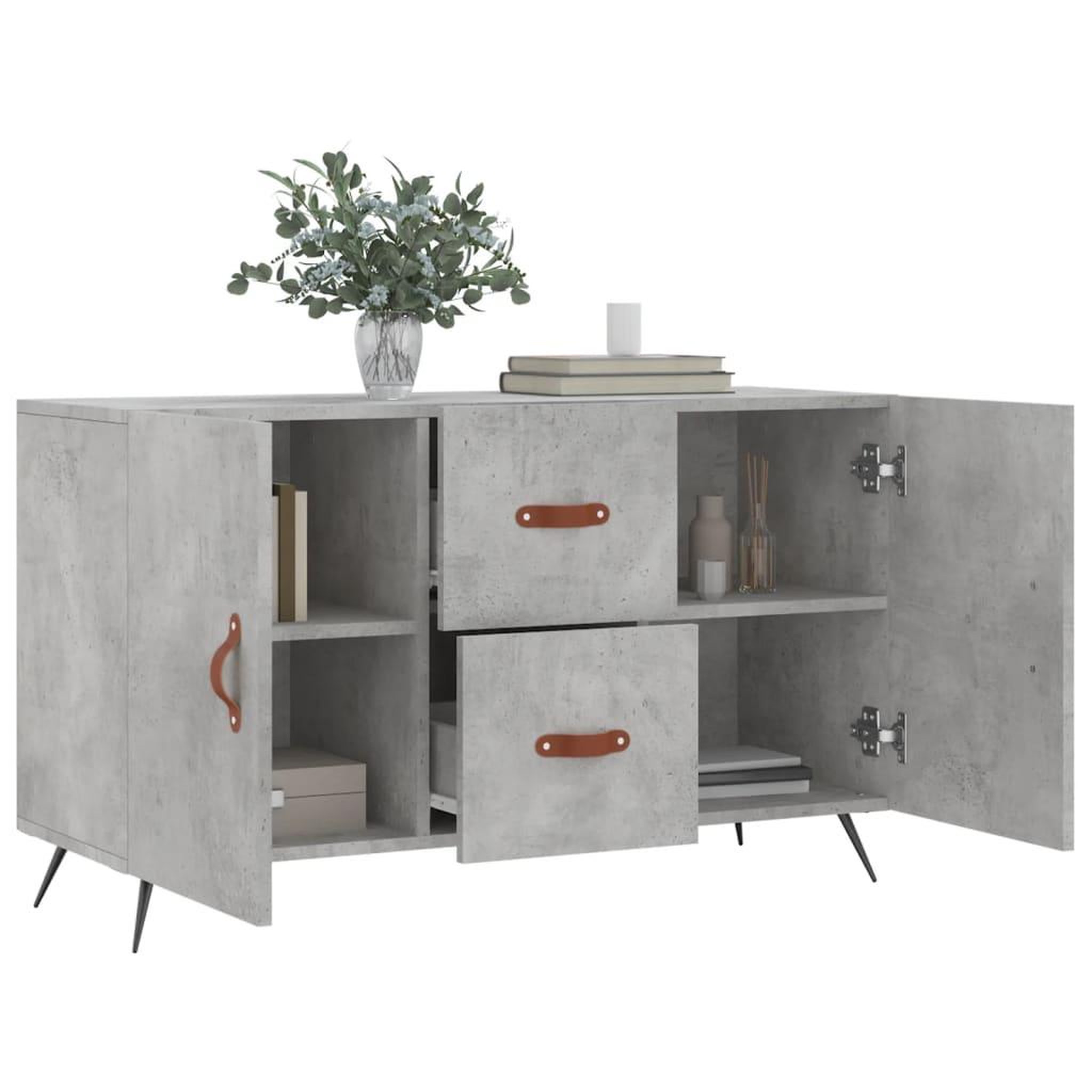 Voir la diapositive 4 : VIDAXL Buffet gris beton 100x36x60 cm bois d'ingenierie