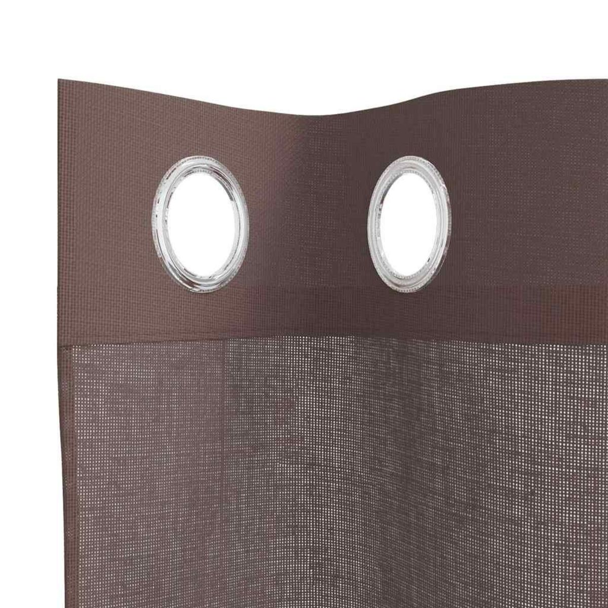 VIDAXL Rideaux en voile avec œillets 2 pcs marron 140x300 cm