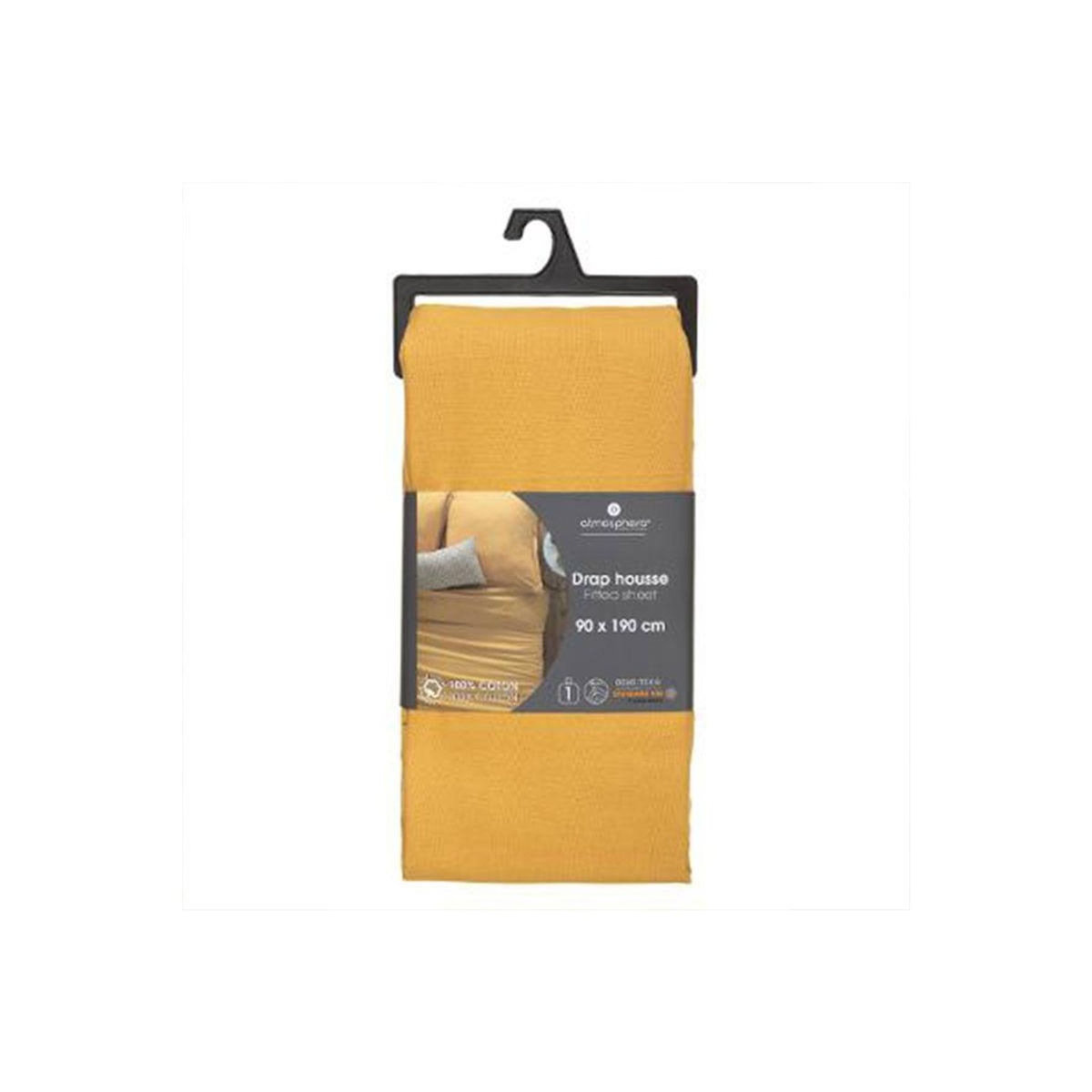 ATMOSPHERA Drap Housse  Intérieur  90x190cm Ocre