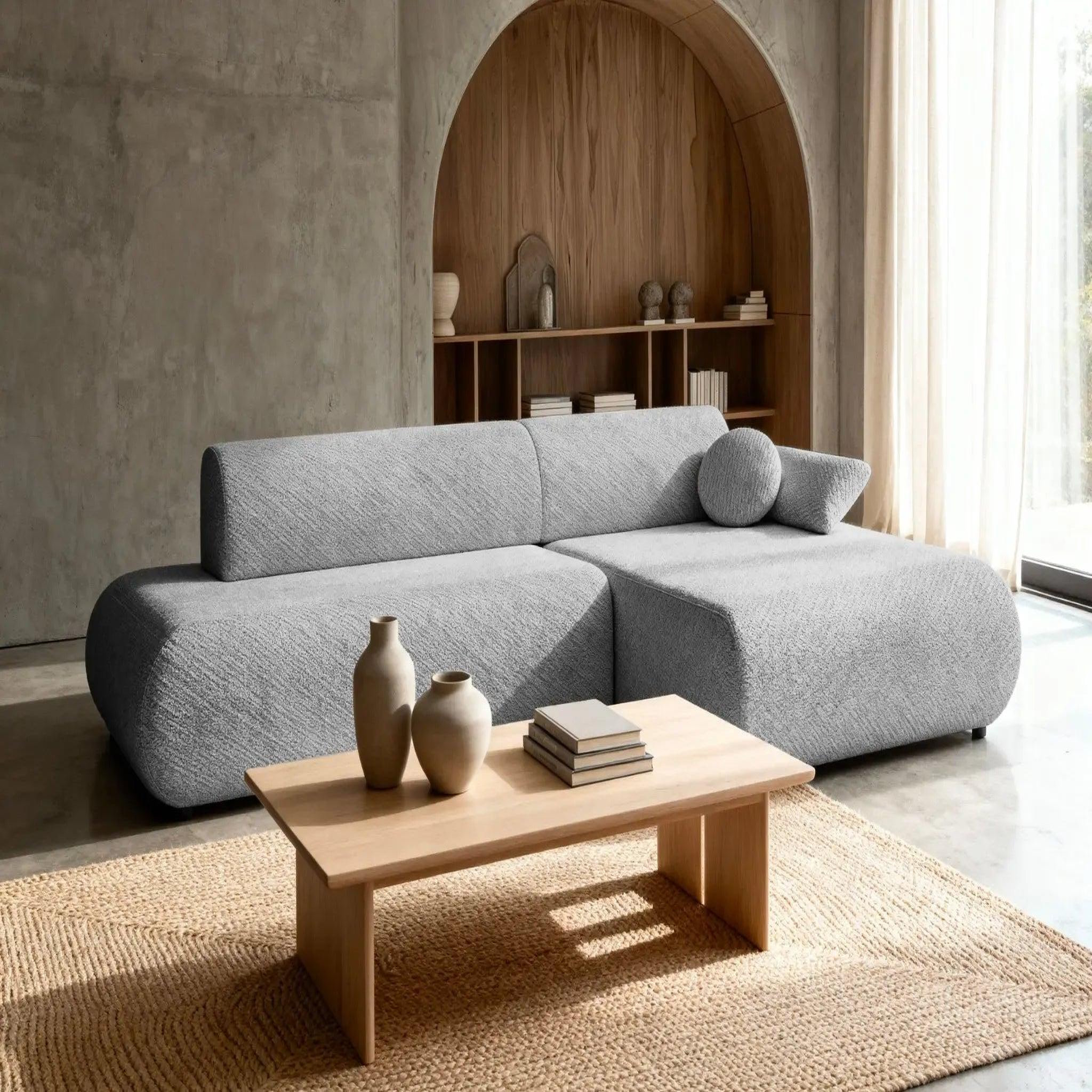 Voir la diapositive 5 : CASANOVA PARIS Levi - canapé d'angle convertible tissu lisse