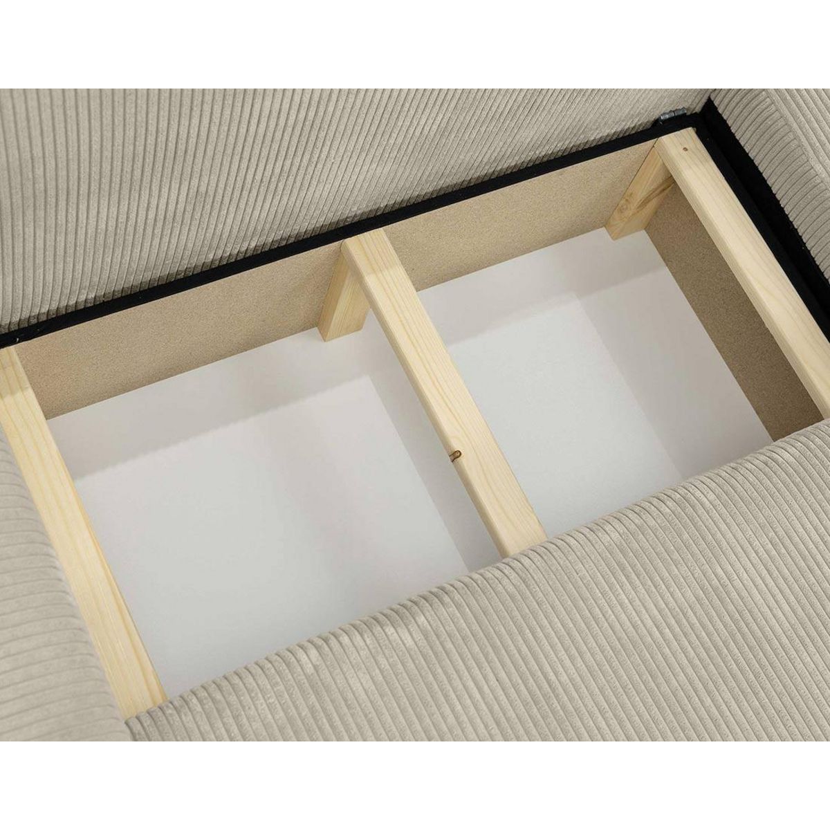 BEST MOBILIER Naomi - canapé d'angle réversible 4 places convertible avec coffre en velours côtelé