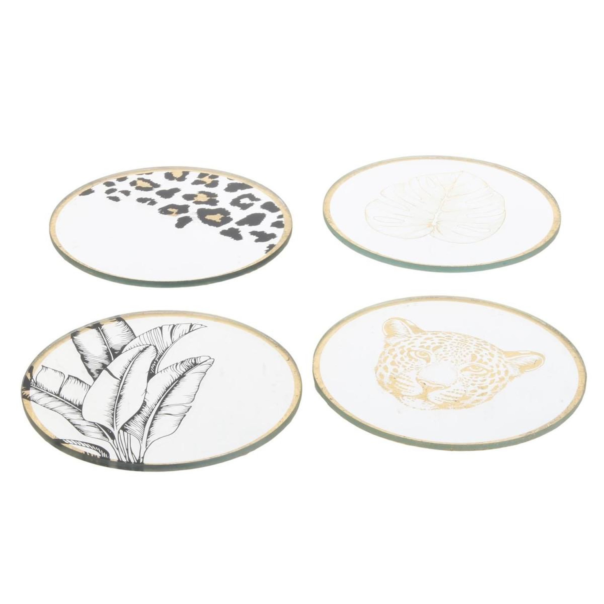 The Home Deco Factory Lot de 4 dessous de verre  natural wild  10cm or