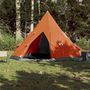 Voir la diapositive 3 : VIDAXL Tente de camping tipi 4 personnes orange impermeable