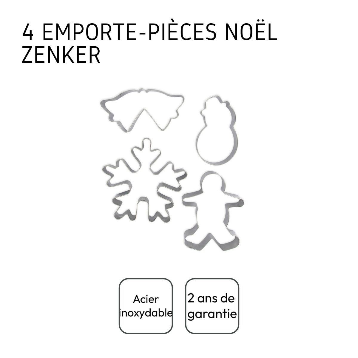 ZENKER Lot de 4 emporte-pièces de Noël Zenker Emporte-pièces