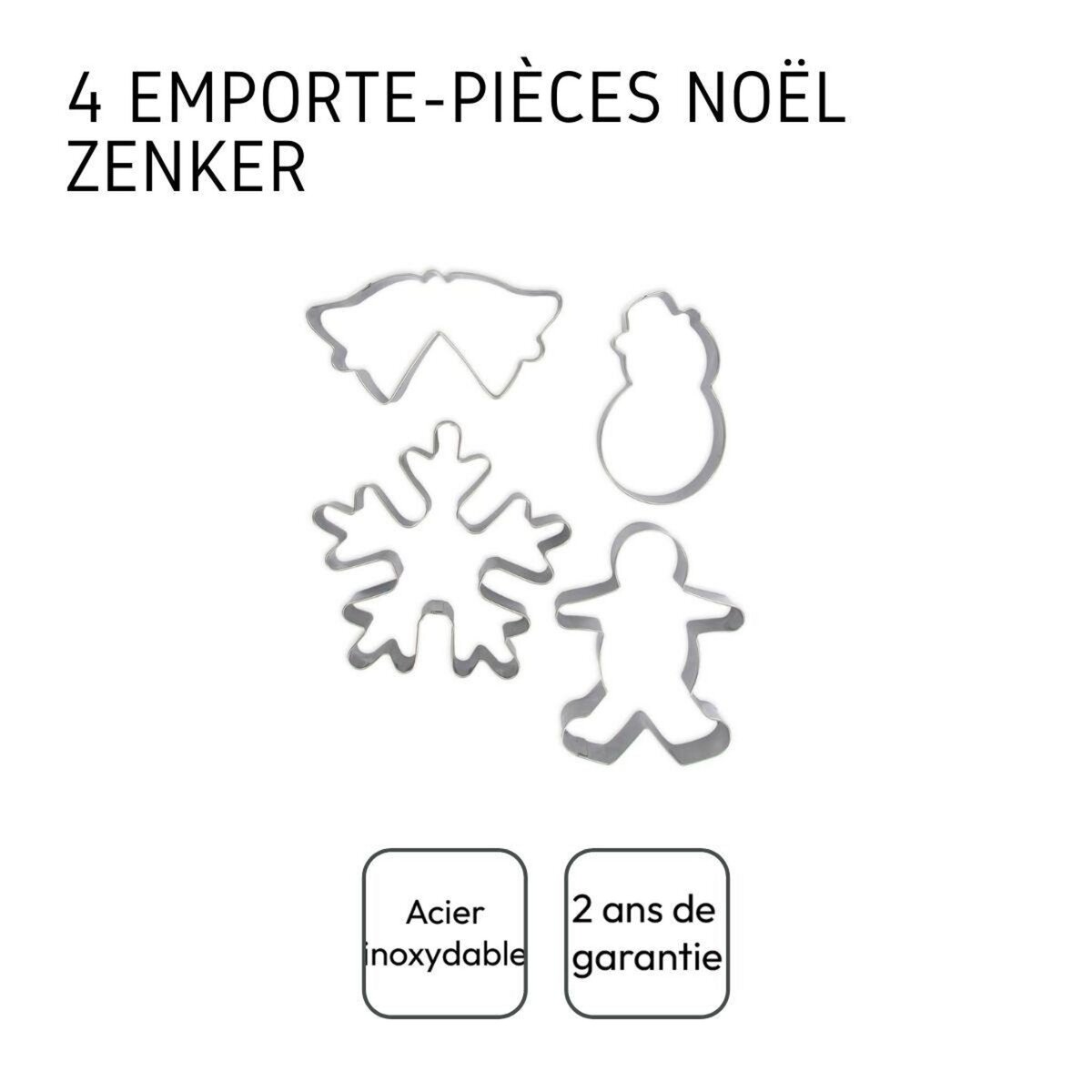 ZENKER Lot de 4 emporte-pièces de Noël Zenker Emporte-pièces
