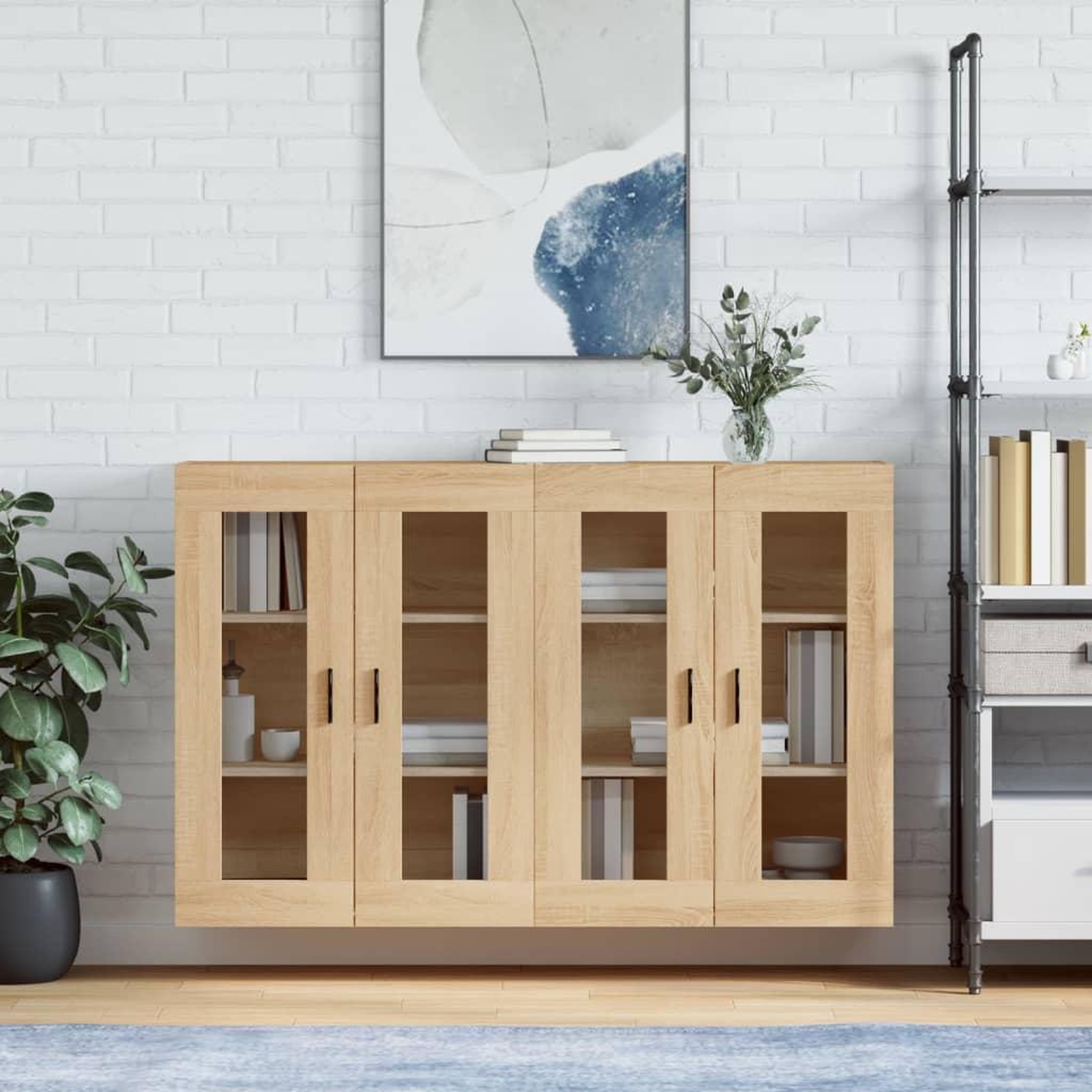 VIDAXL Armoires murales 2 pcs chene sonoma bois d'ingenierie