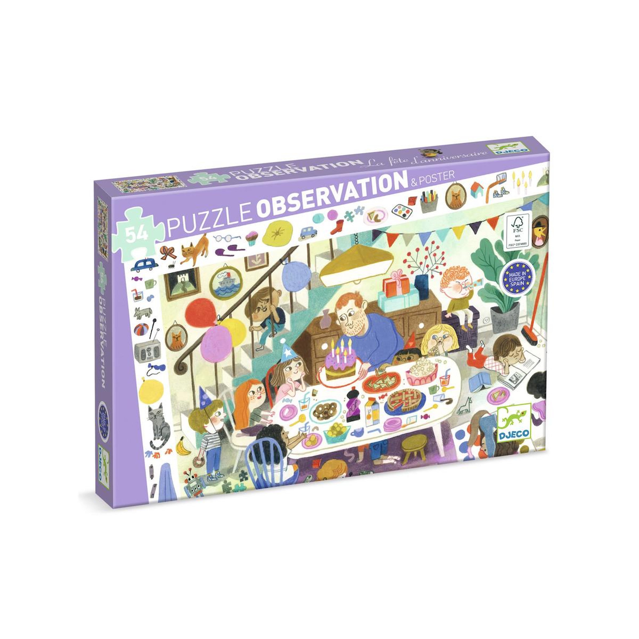 Djeco Puzzle observation la fete d anniversaire 54 pieces -