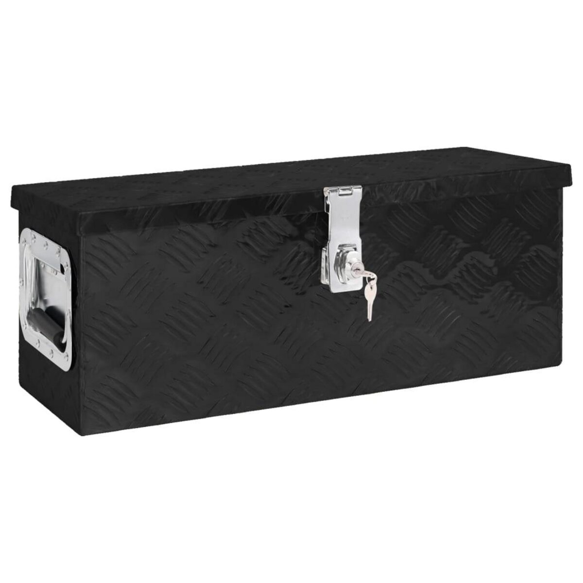 VIDAXL Boîte de rangement Noir 60x23,5x23 cm Aluminium
