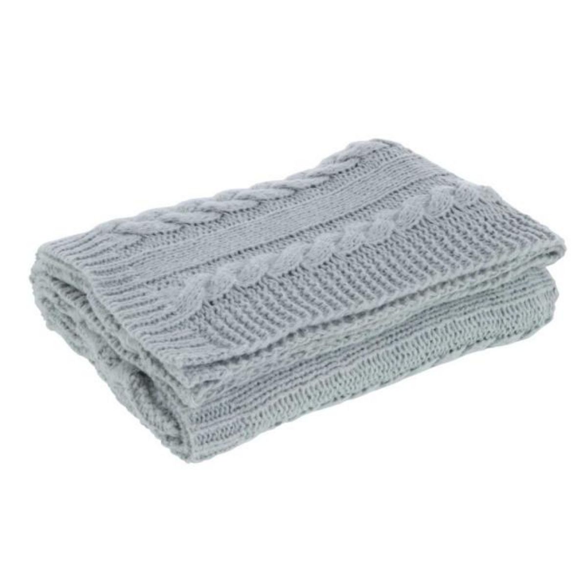 Paris Prix Plaid Uni Tricoté  Twist  130x180cm Gris