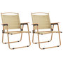 Voir la diapositive 2 : VIDAXL Chaises de camping lot de 2 Beige 54x55x78 cm Tissu Oxford
