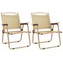 Voir la diapositive 2 : VIDAXL Chaises de camping lot de 2 Beige 54x55x78 cm Tissu Oxford