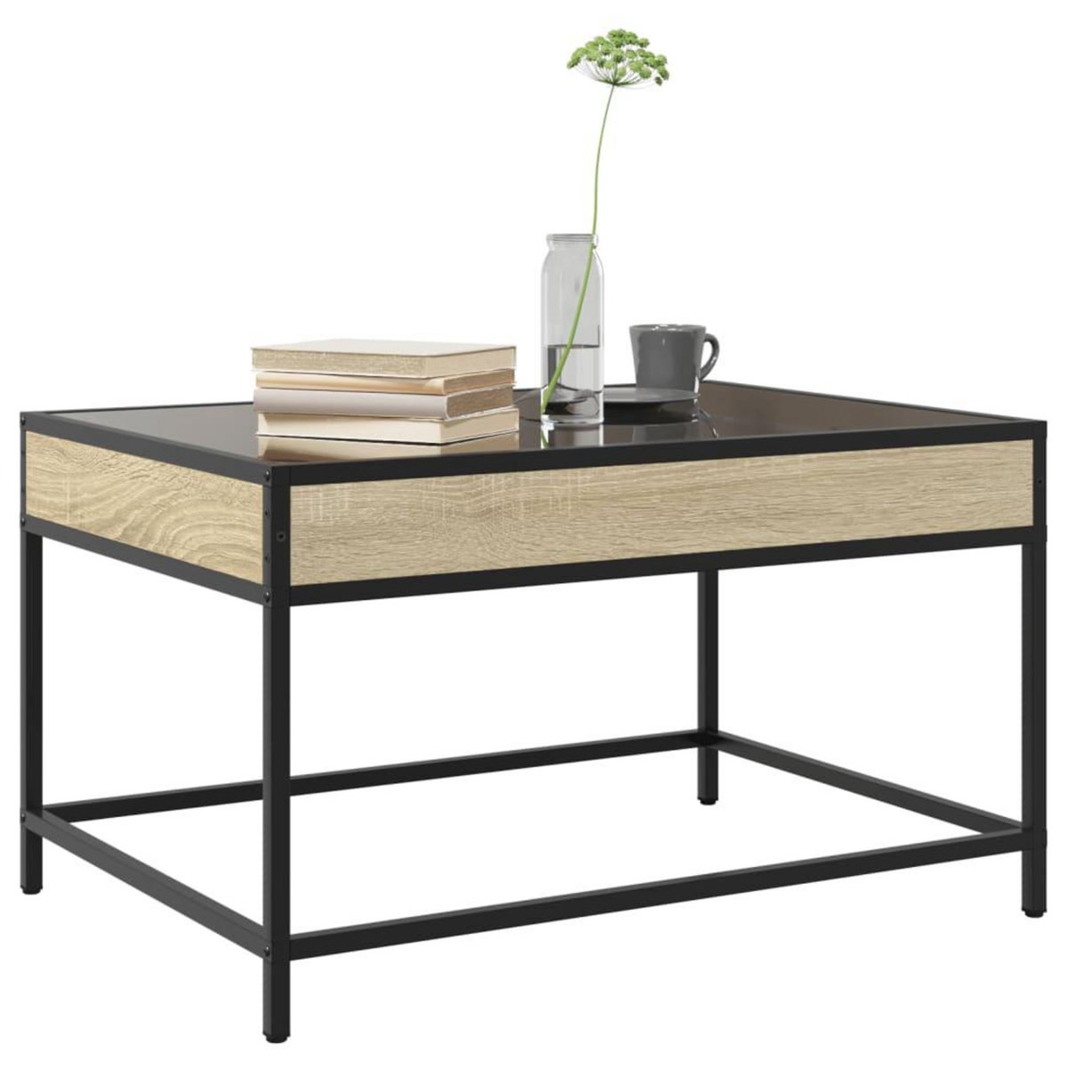 VIDAXL Table basse avec LED infini chene sonoma 70x50x41 cm