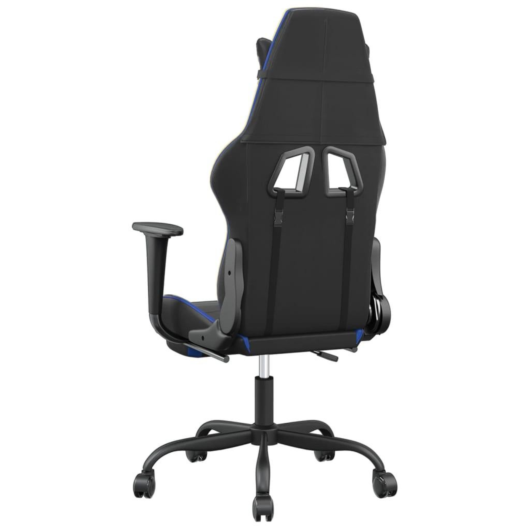 Voir la diapositive 5 : VIDAXL Chaise de jeu avec repose-pied Noir et bleu Similicuir