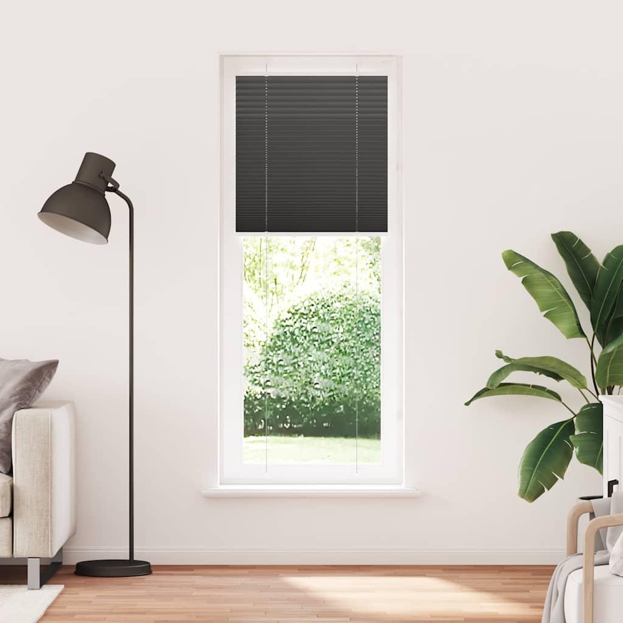 Voir la diapositive 2 : VIDAXL Store plisse noir 70x200 cm largeur du tissu 69,4 cm polyester