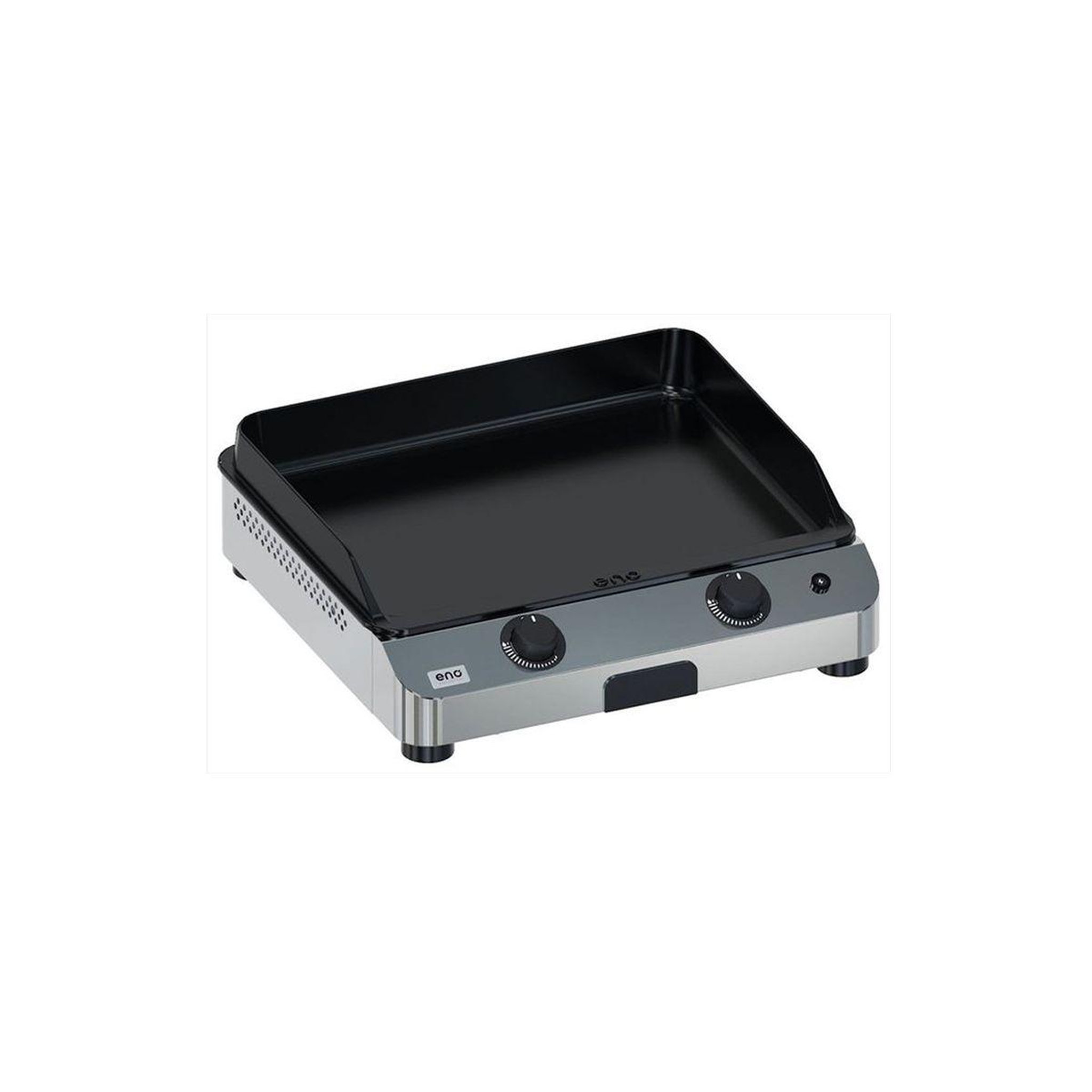 Eno Plancha gaz fusion 60 inox 2 brûleurs à poser, 57x39 cm