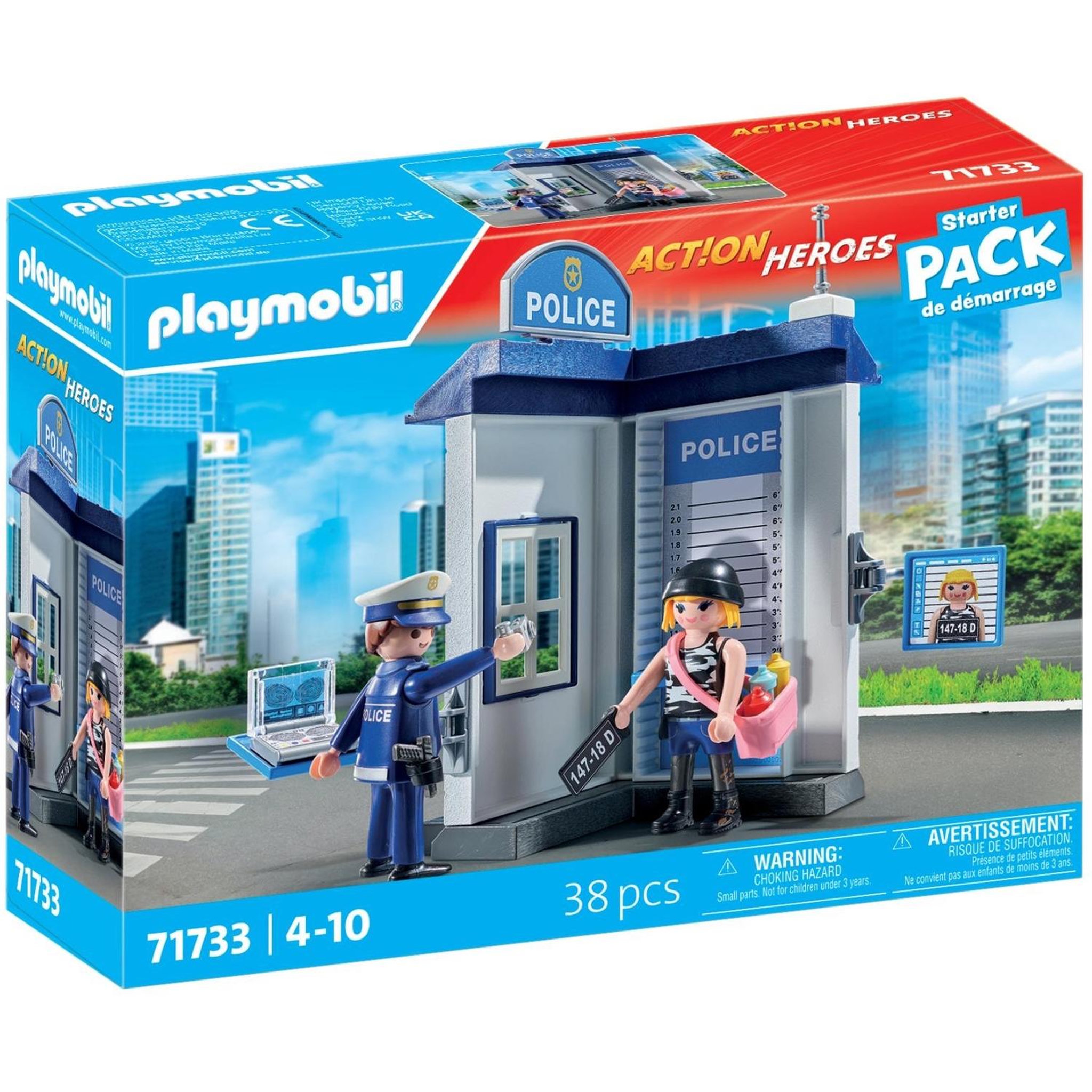 PLAYMOBIL Action Heroes Salle d'interrogatoire police, relevé d'empreintes