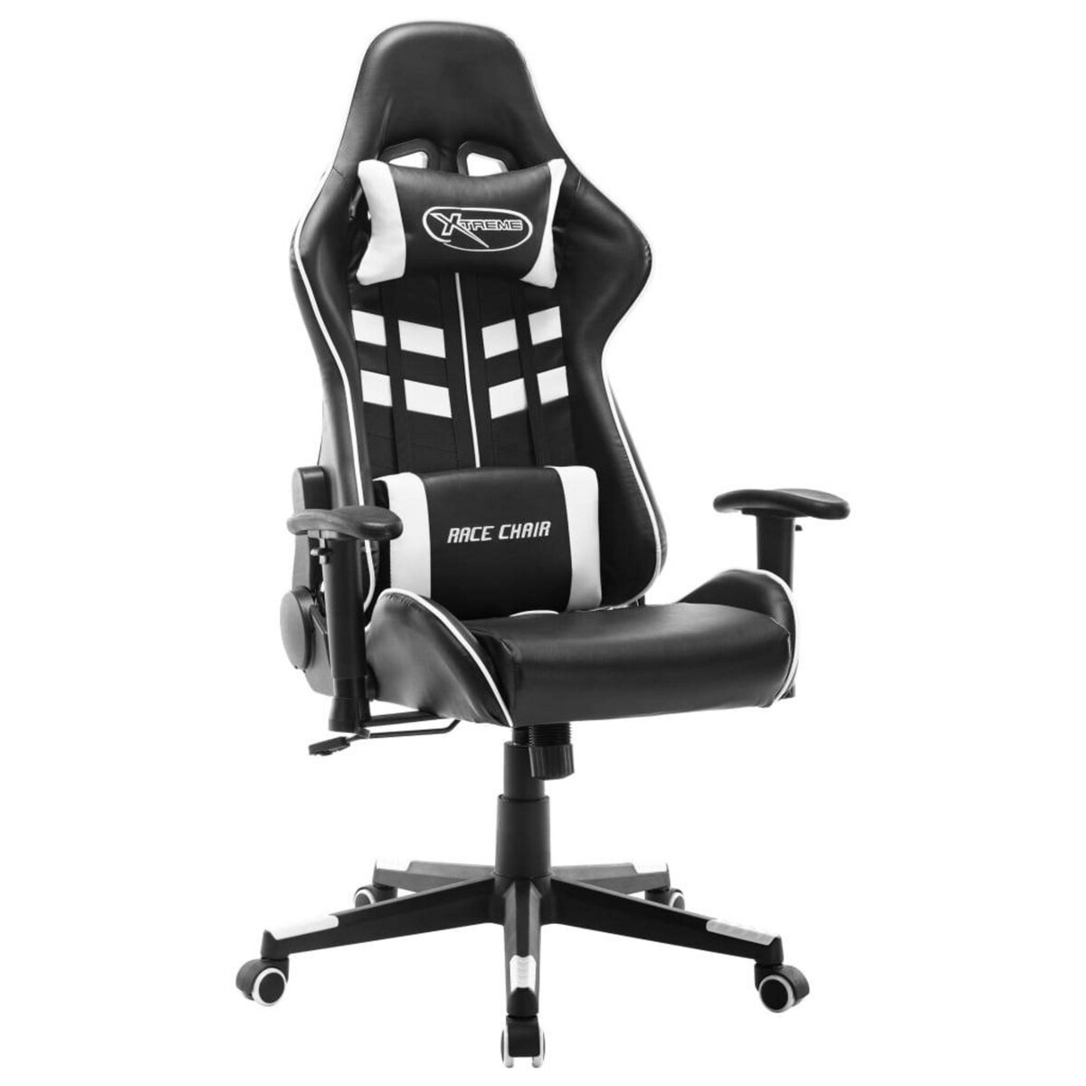 VIDAXL Chaise de jeu Noir et blanc Cuir artificiel