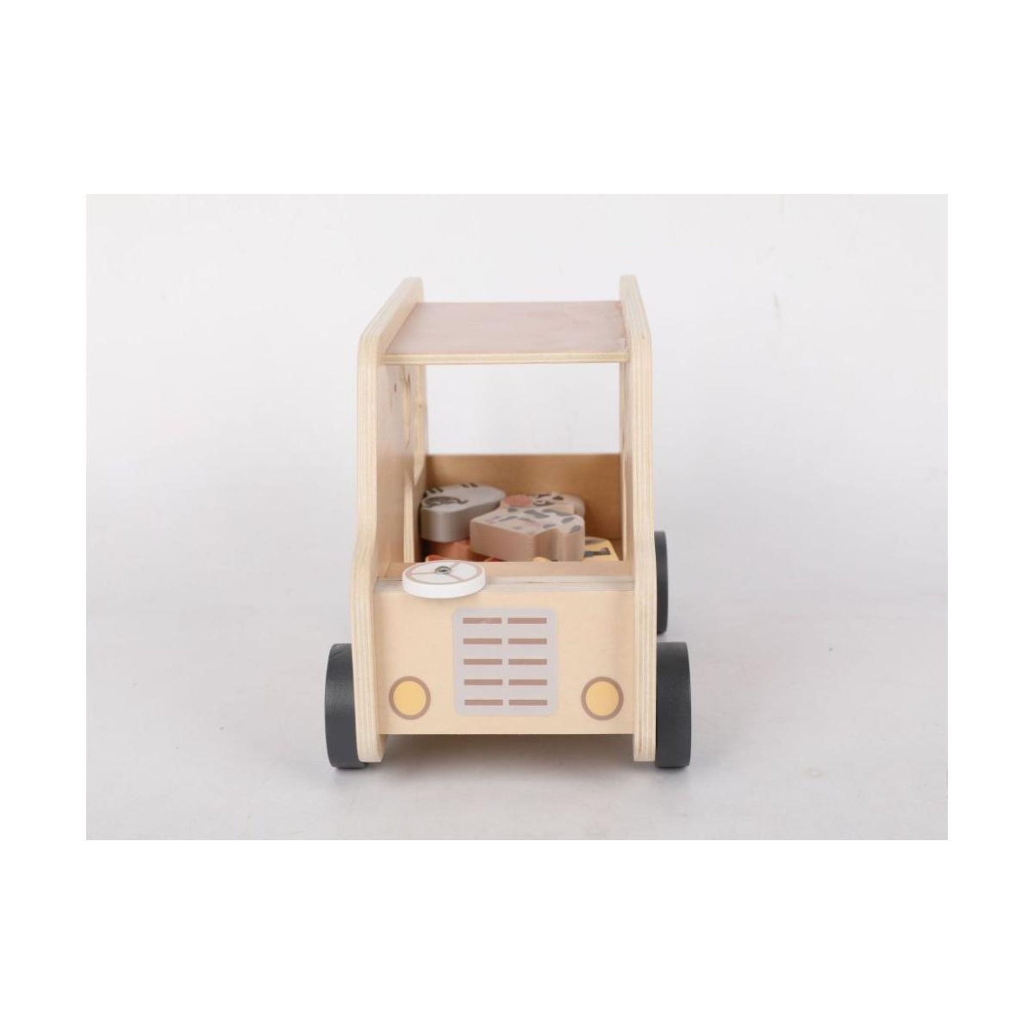 Voir la diapositive 2 : ELINELI Voiture en bois 2en1 animaux jeep puzzle