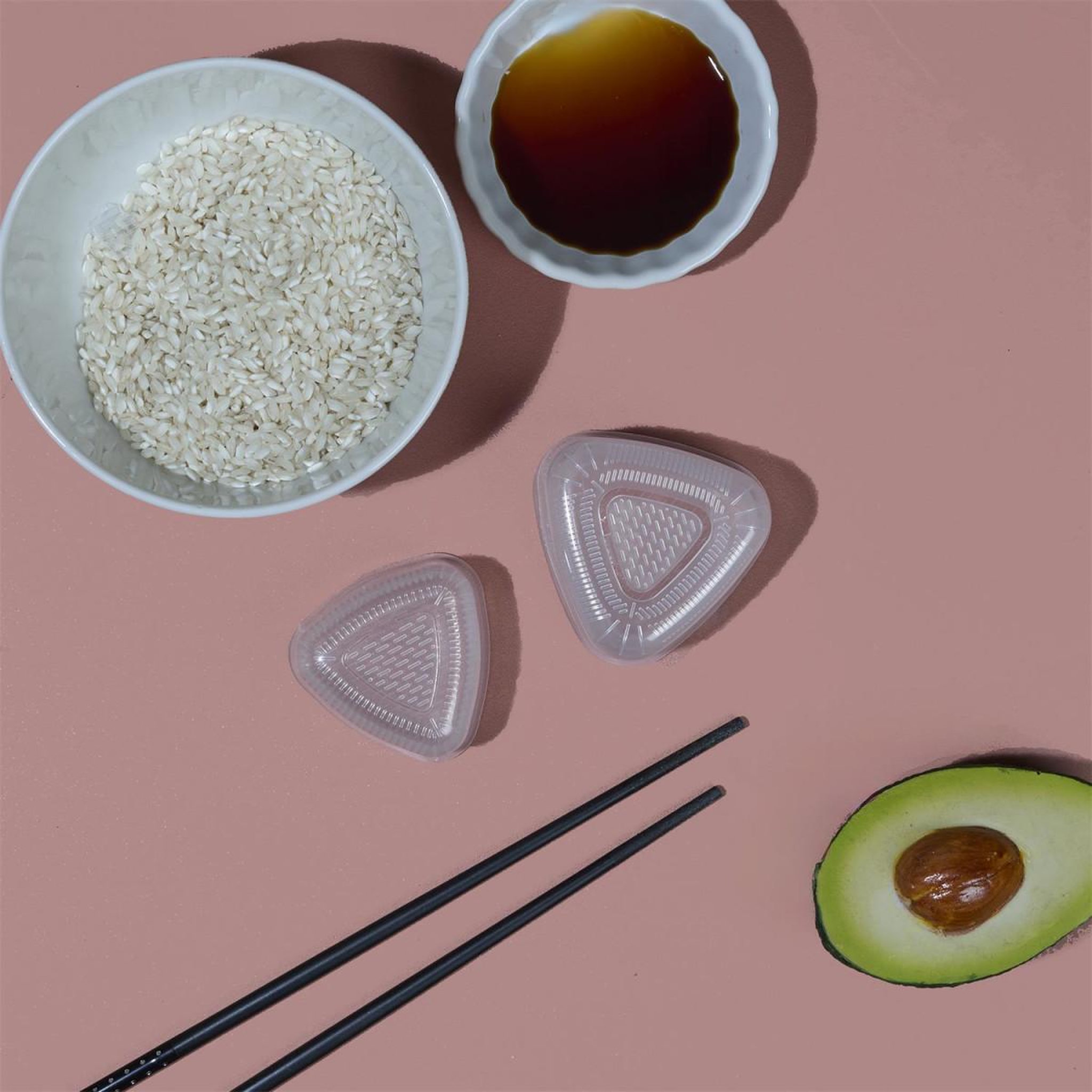 Voir la diapositive 6 : COOK CONCEPT Lot de 2 moules à riz onigiri  kawaii  7cm transparent