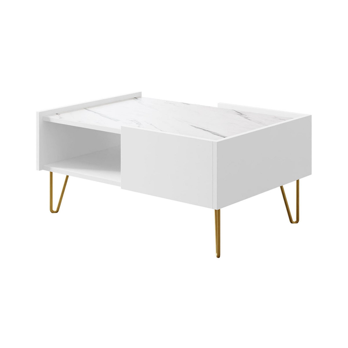 BEST MOBILIER Cali - table basse - effet marbre - 97 cm