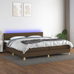 VIDAXL Sommier a lattes de lit matelas et LED Marron fonce 200x200 cm