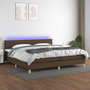 Voir la diapositive 1 : VIDAXL Sommier a lattes de lit matelas et LED Marron fonce 200x200 cm