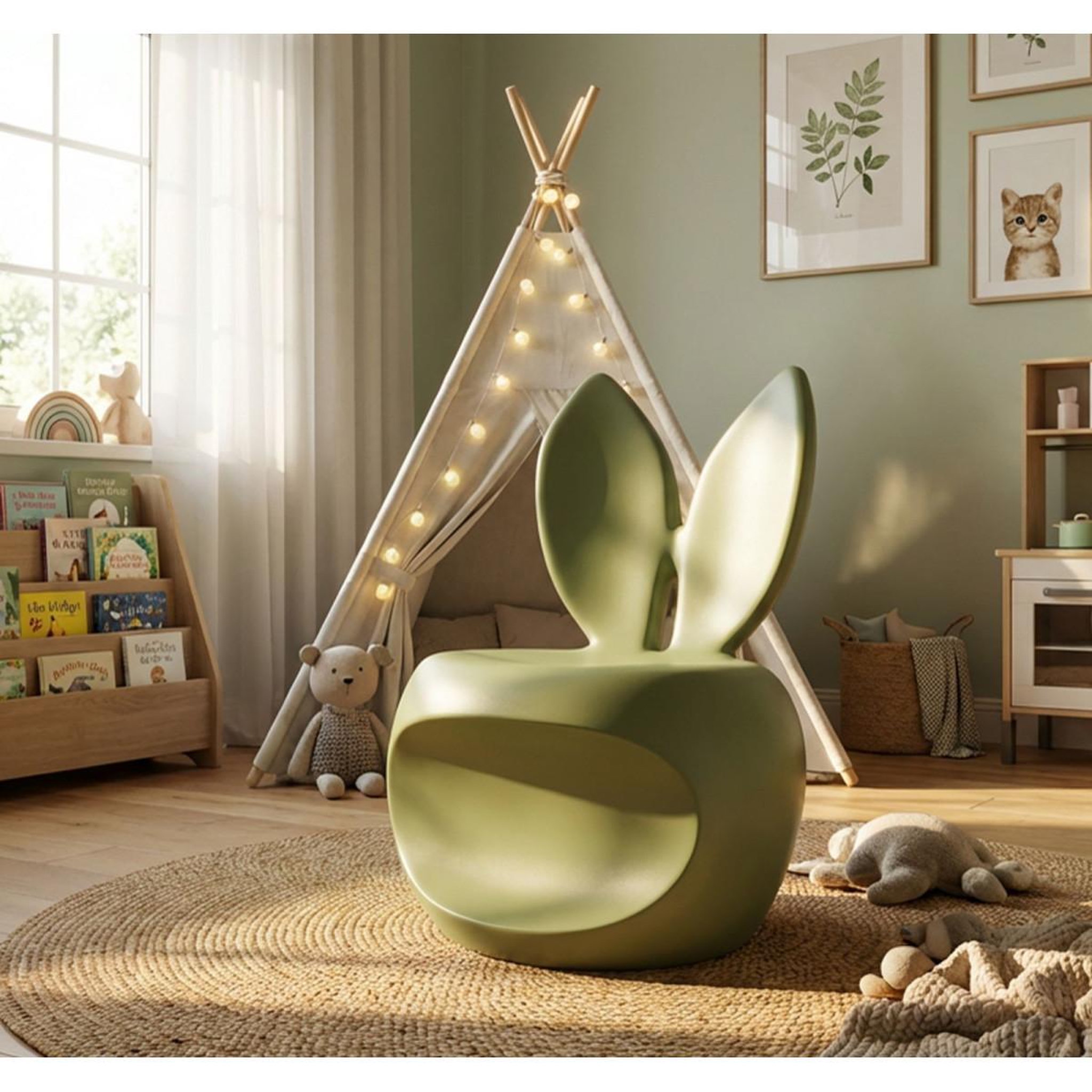 Voir la diapositive 6 : Paris Prix Chaise enfant design  bunny  79cm vert