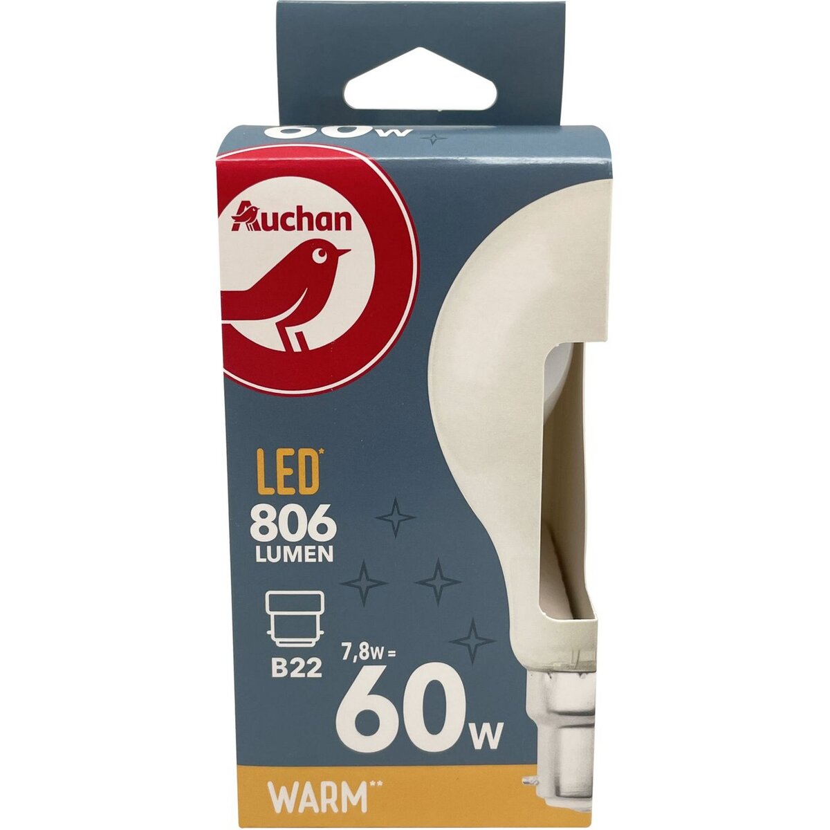AUCHAN Ampoule standard B22 60W pas cher Auchan.fr