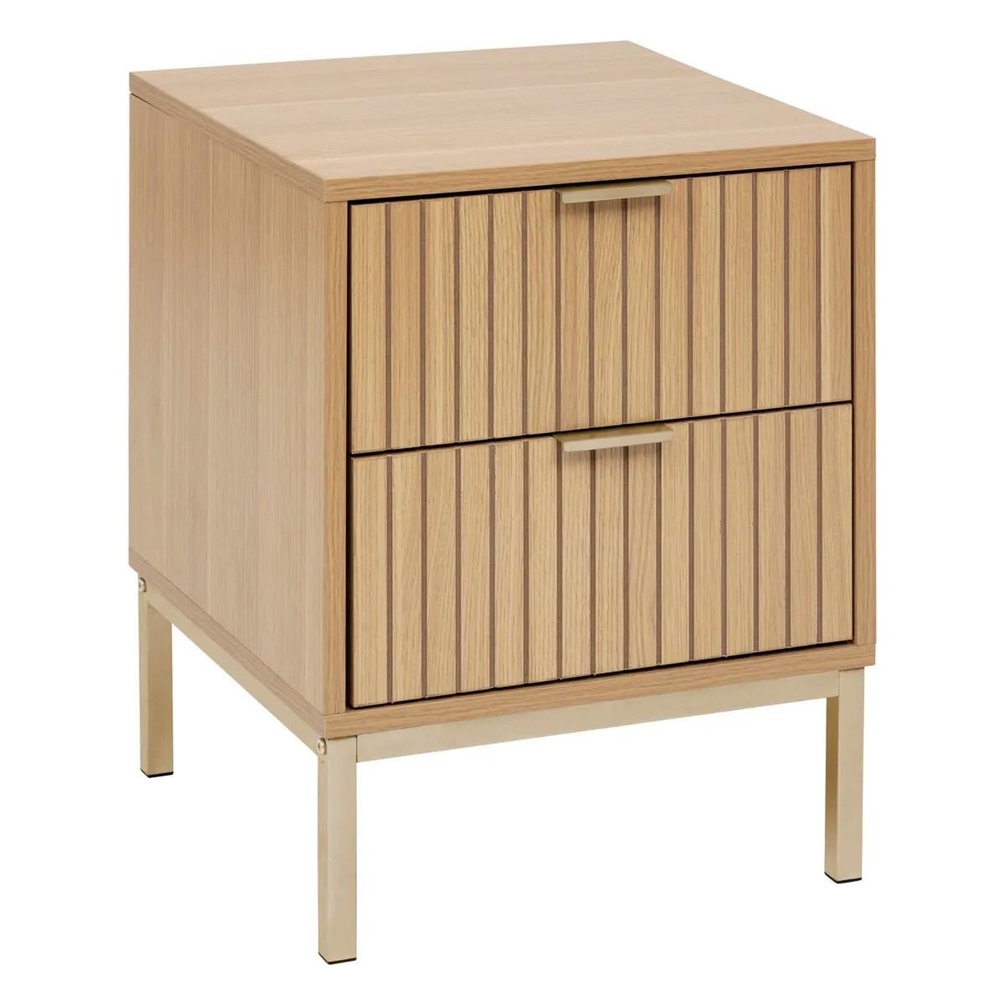 FIVE Table de chevet 2 tiroirs  tasso  52cm naturel