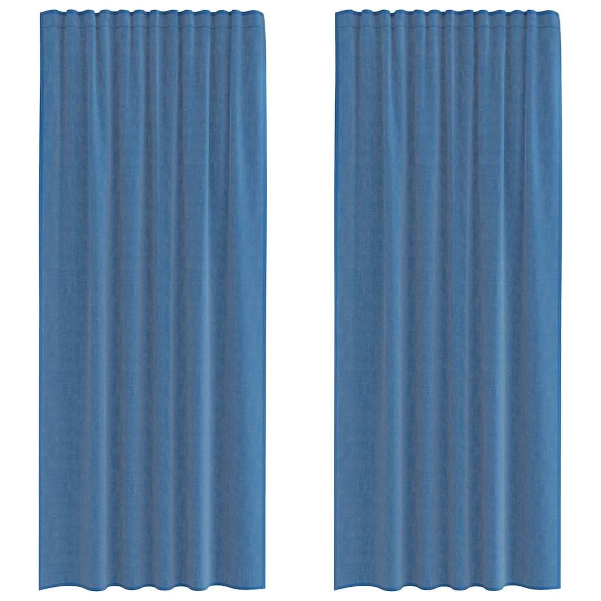 Voir la diapositive 2 : VIDAXL Rideaux en voile avec boucles 2 pcs bleu royal 140x245 cm