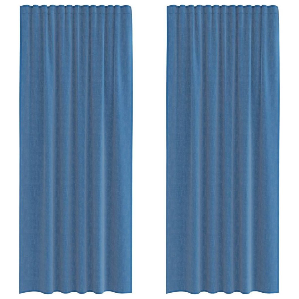 VIDAXL Rideaux en voile avec boucles 2 pcs bleu royal 140x245 cm
