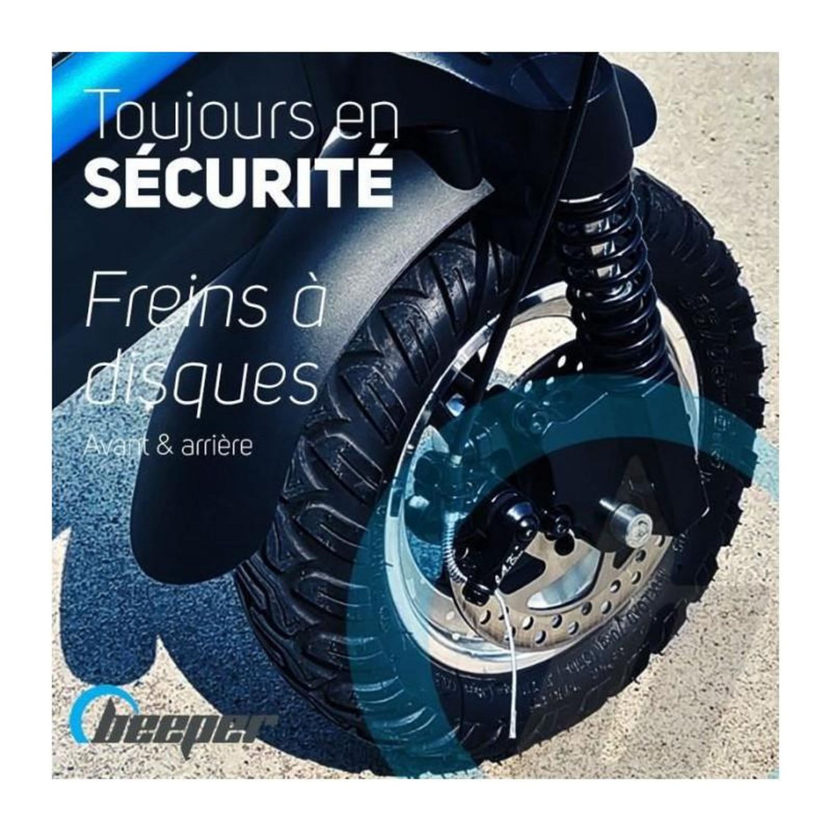 BEEPER Trottinette électrique tout-terrain - BEEPER - Cross - 500W - 10- 48V - 13Ah