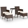 Voir la diapositive 2 : VIDAXL Ensemble de bistro de jardin 5 pcs poly rotin et verre trempe