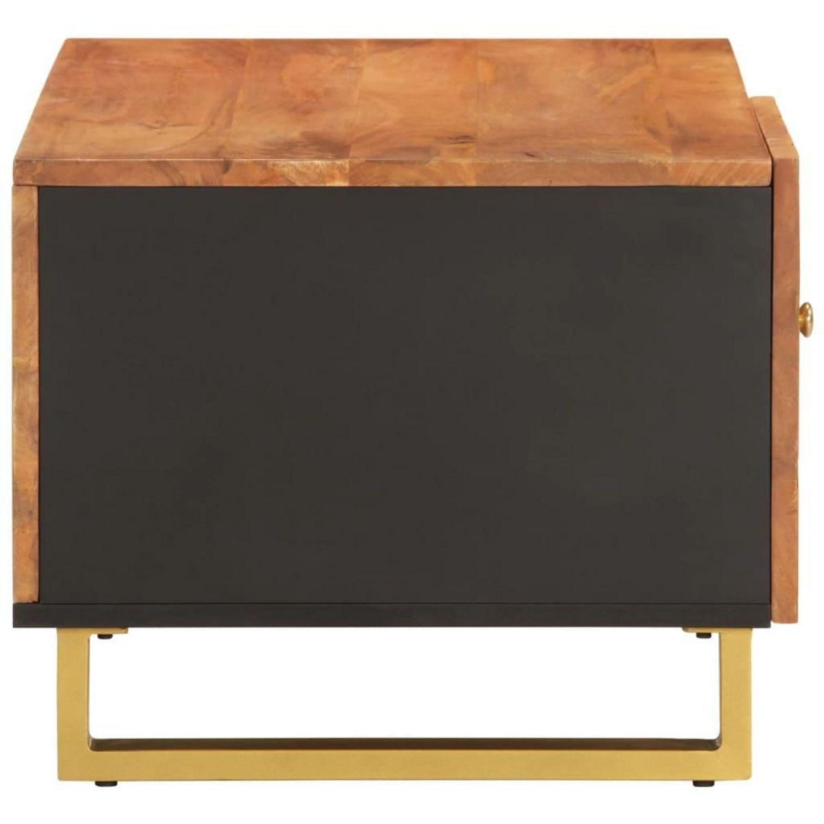 VIDAXL Table basse marron et noir 80x50x40 cm bois de massif manguier