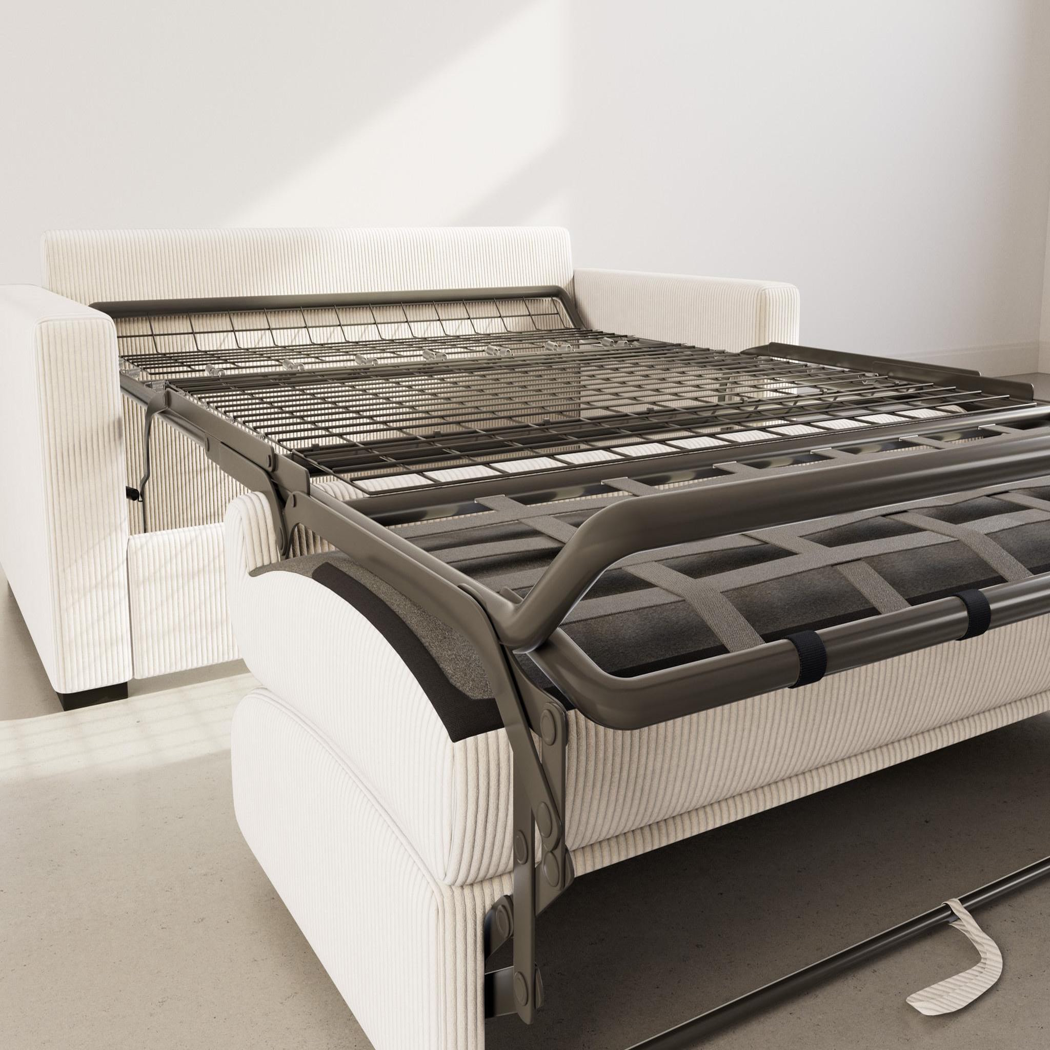 Voir la diapositive 5 : BEST MOBILIER Tristan - canapé lit 3 places convertible express couchage quotidien 140 cm matelas 14 cm en velours côtelé