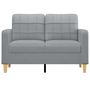 Voir la diapositive 3 : VIDAXL Canapé à 2 places Gris clair 120 cm Tissu