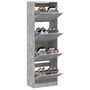 Voir la diapositive 4 : VIDAXL Armoire a chaussures 4 tiroirs rabattables gris beton