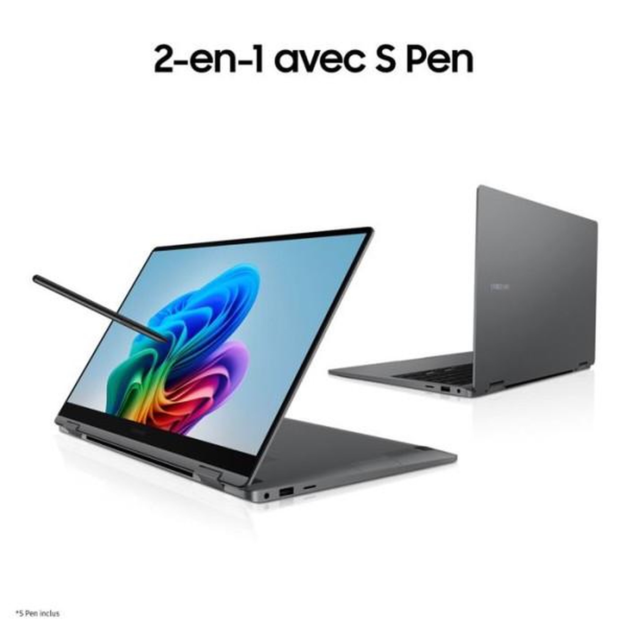 Voir la diapositive 6 : Samsung PC Portable Samsung Galaxy Book5 360 écran tactile 15,6 FHD Copilot+ Intel® Core™ Ultra 7 16 Go RAM 1 To SSD Anthracite