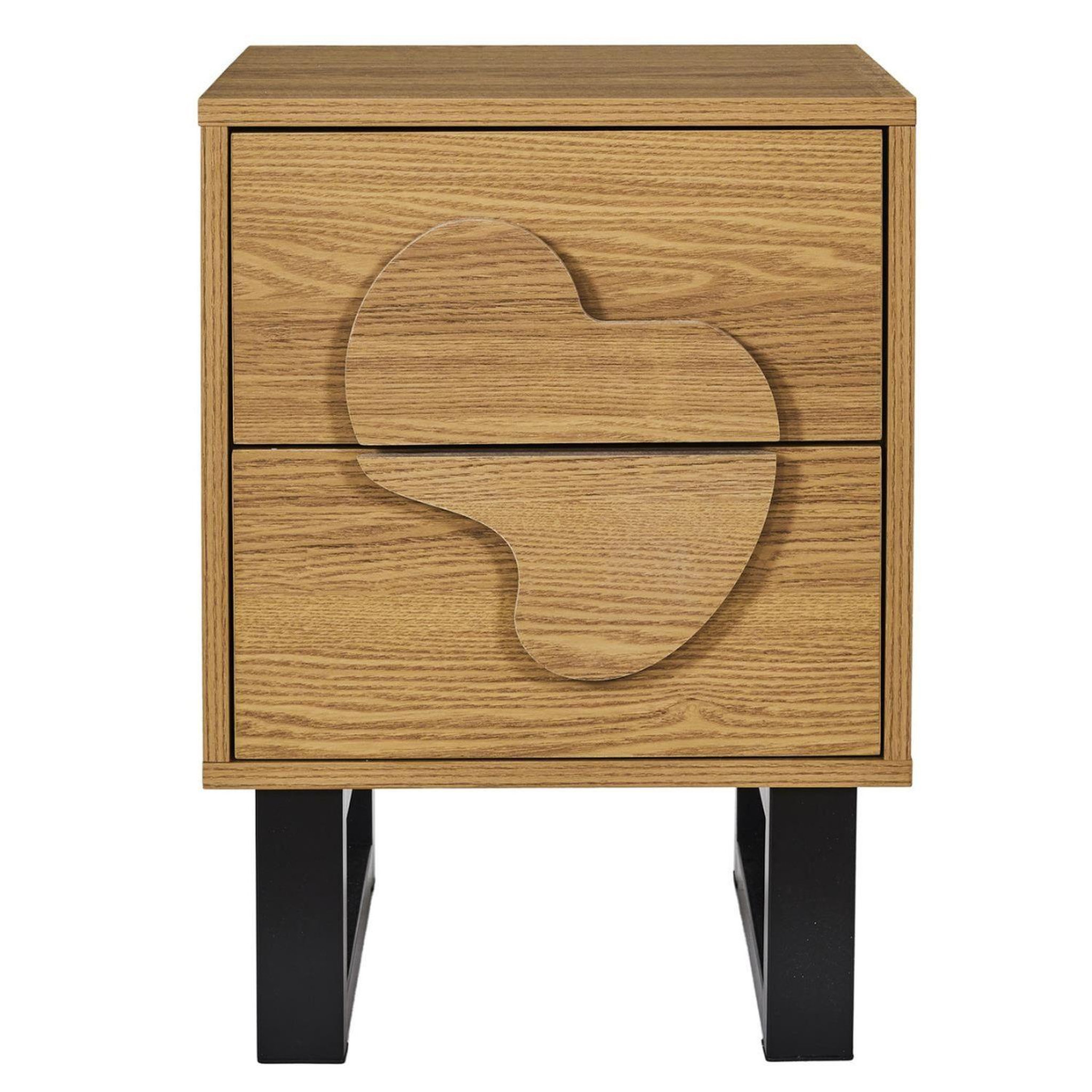 Voir la diapositive 3 : The Home Deco Factory Table de chevet 2 tiroirs calypso - beige