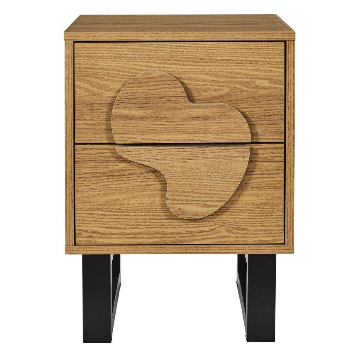 The Home Deco Factory Table de chevet 2 tiroirs CALYPSO - Beige